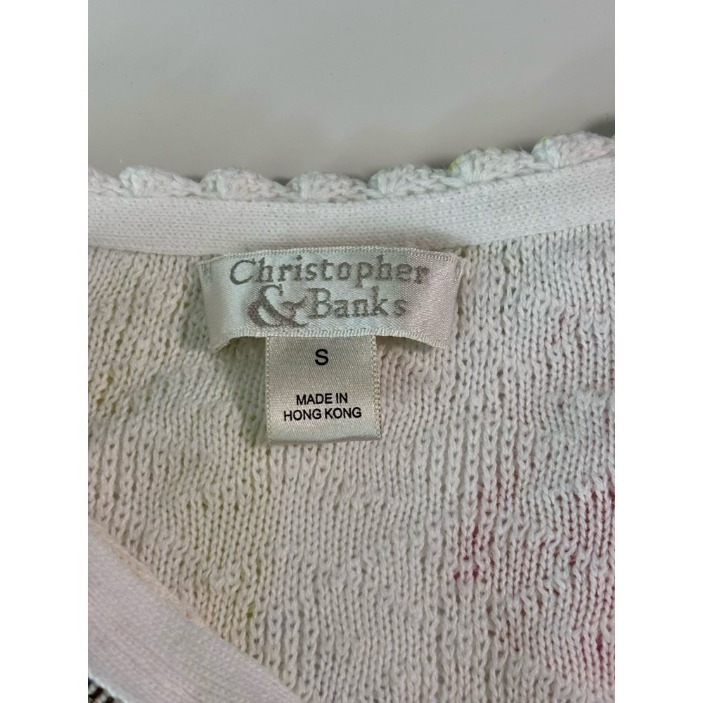 Vintage Christopher & Banks Floral Zip Up Cardigan Sweater Small Cottage Grandma - Picture 5 of 15